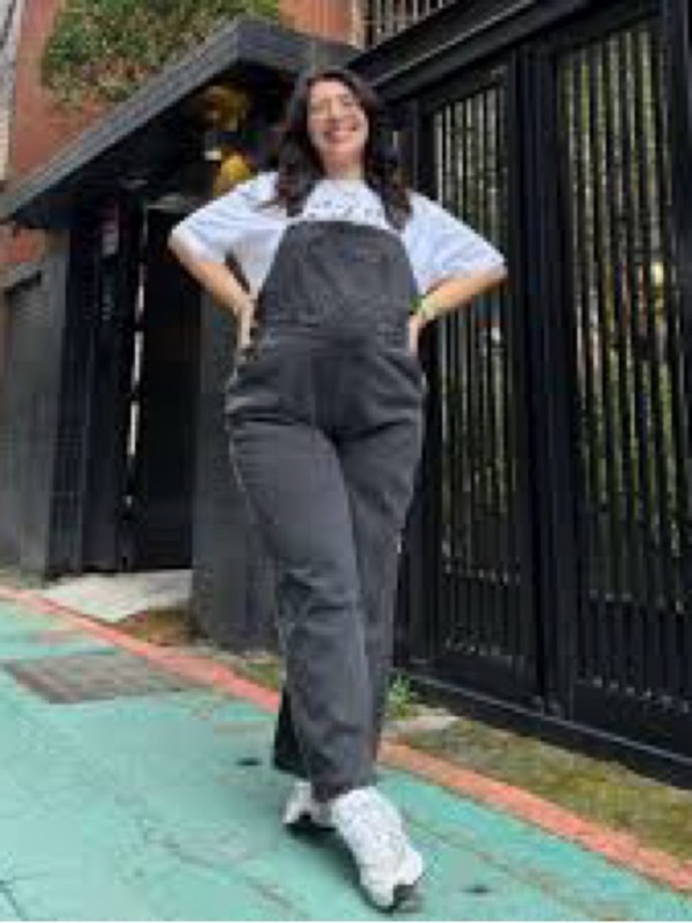 Shiny by nature Women's dark grey Denim Overalls - Classic Casual Style